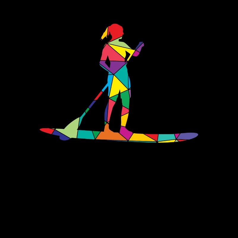 Low Poly Paddler Polygon Stand Up Paddle