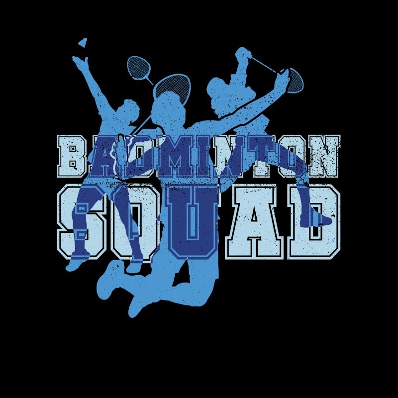 Lustiger Badmintonspieler Squad Badmintonschläger
