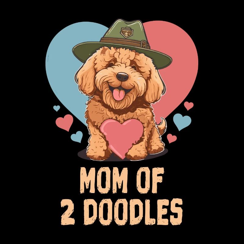 Maman De Deux Doodles Goldendoodle Chien Doodle Mama