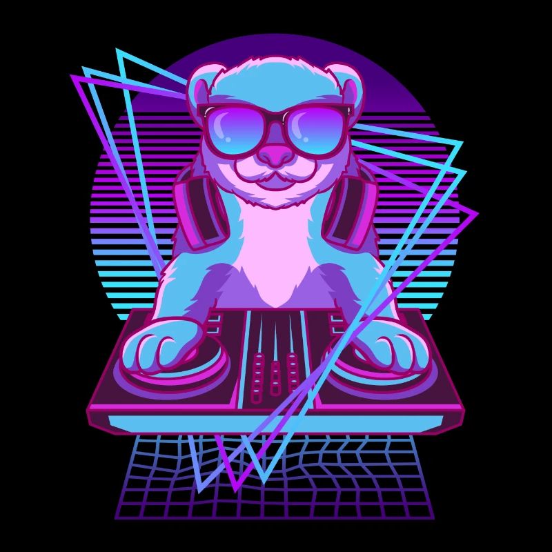 Music, Techno, Weasel, Vaporwave, DJ, Ferret