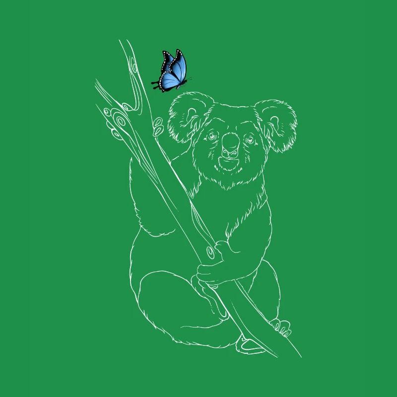 Koala with butterfly