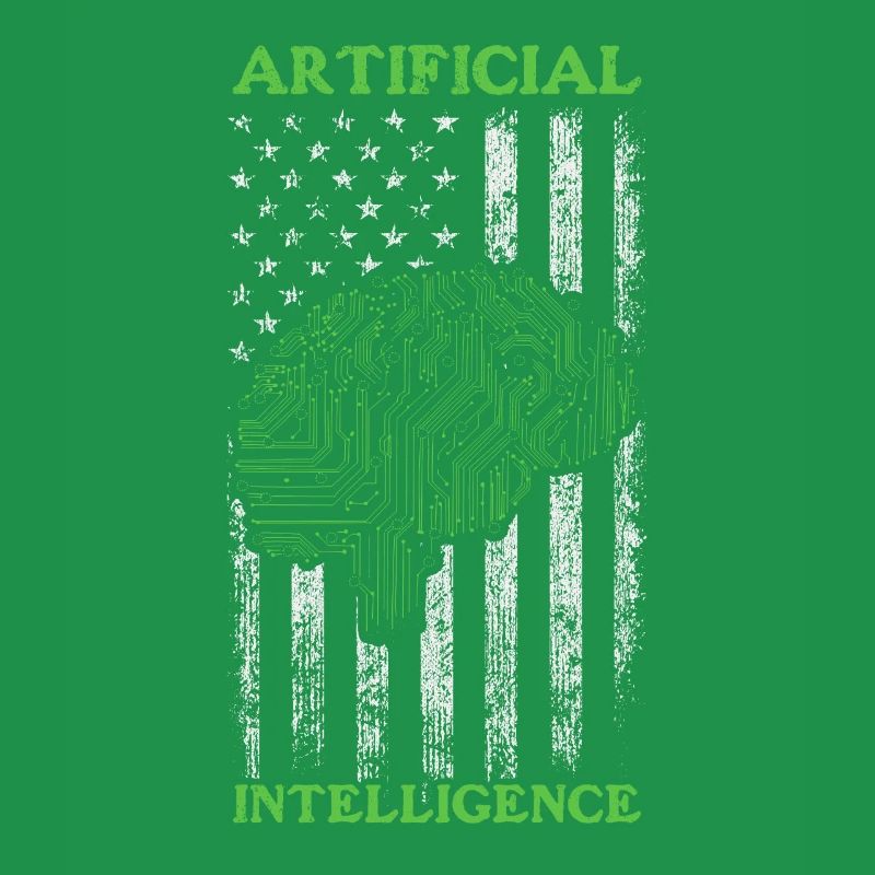 AI Robotics - Artificial Intelligence US Flag