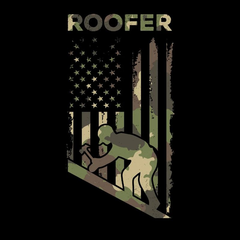 Roofer US America Flag - Roofing Worker Roofer