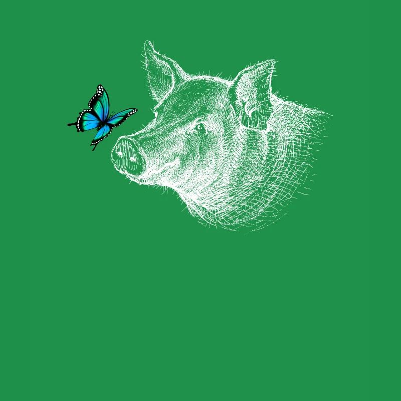 Cochon avec papillon