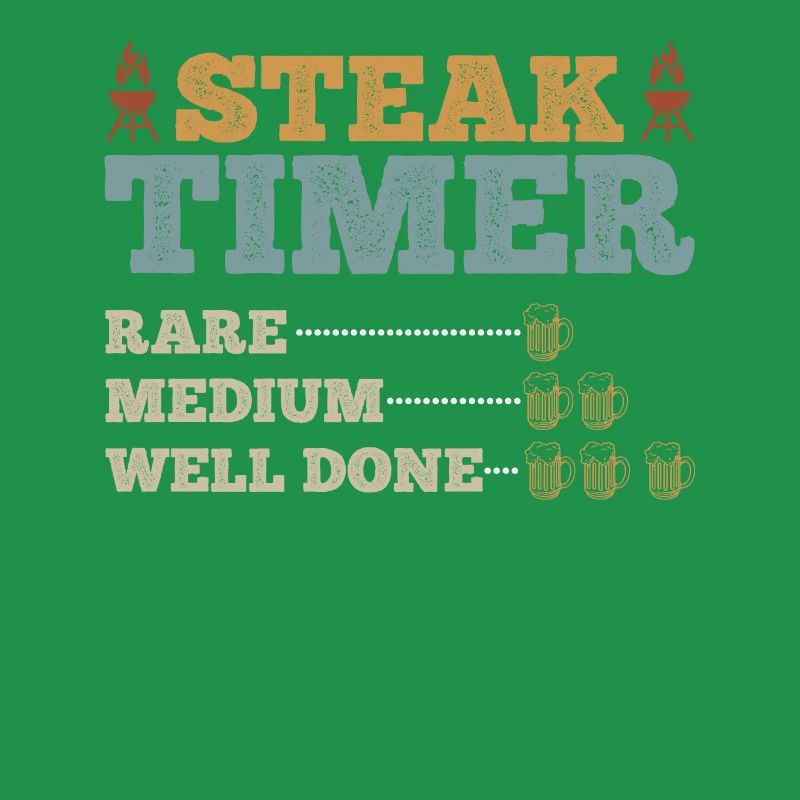 Steak Timer Rare Medium Well Done Beer Drinking &