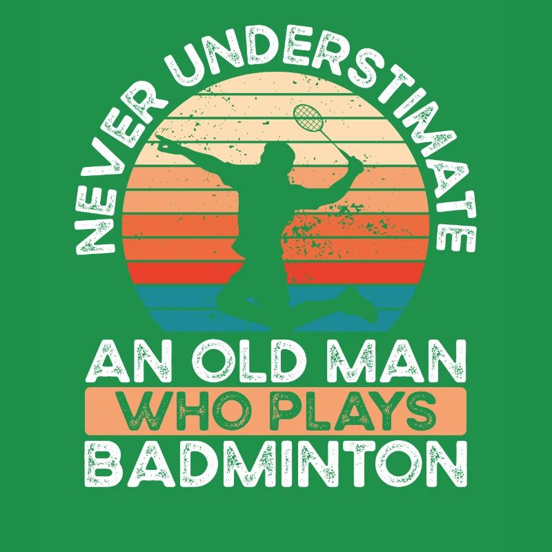 Old man playing badminton