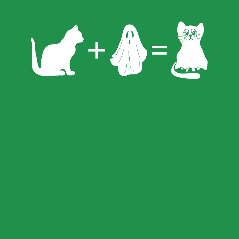 Funny Halloween Cat + Ghost = Funny Cat Ghost