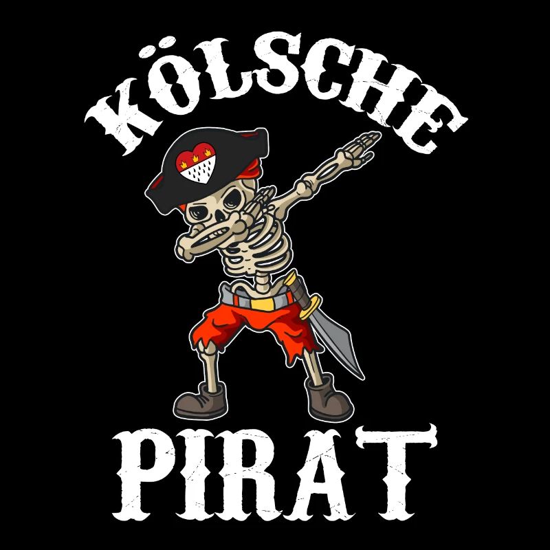 Carnival Kölle Alaaf Dabbing Skeleton Fun with Pirate