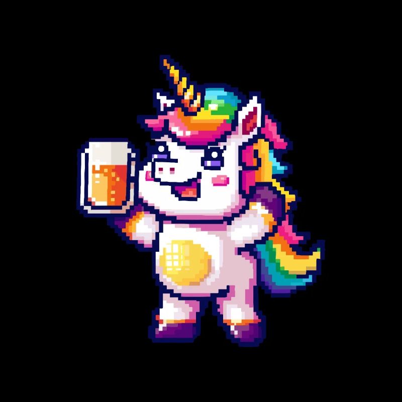 Einhorn Bier Party Feiern Bunt