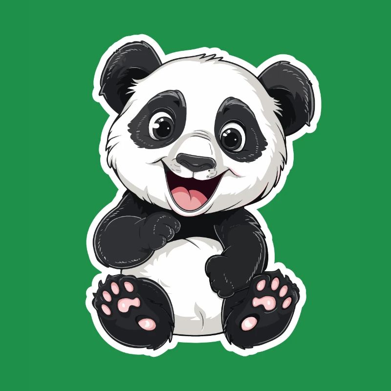 Exubérant Panda Buddy Sticker