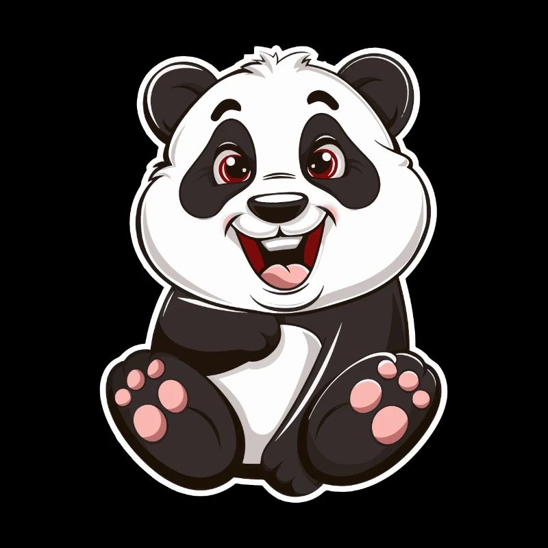 Exubérant Panda Buddy Sticker