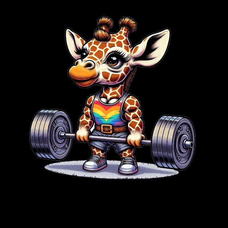 Cool Giraffe Deadlifting In The Gym