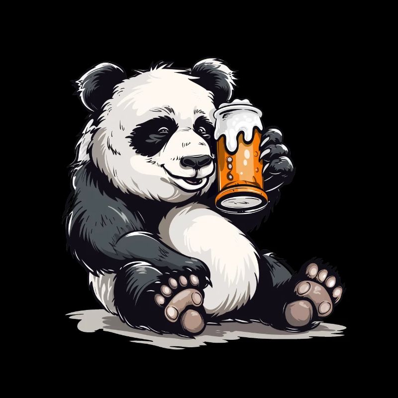 Cute Panda Drinking Beer 2