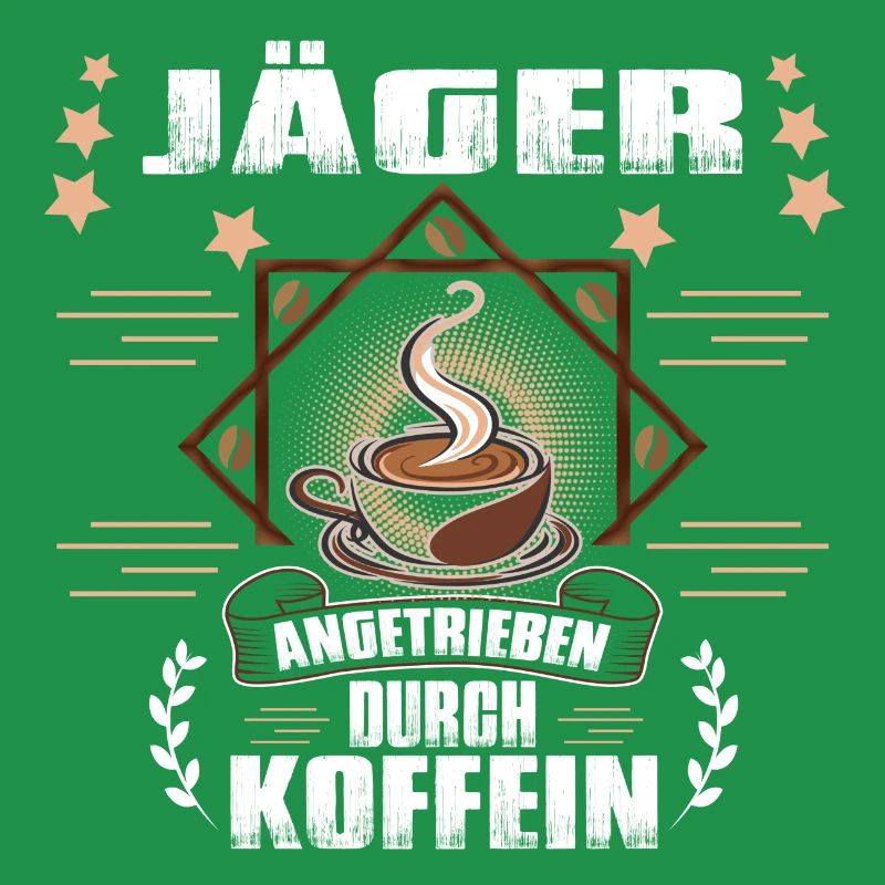Jäger angetrieben durch Koffein - Tshirt