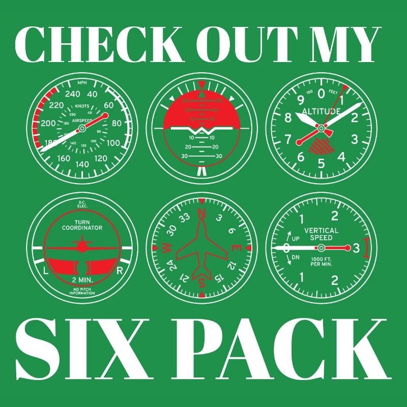 Funny Pilot Six Pack Aviation Flight Simulation