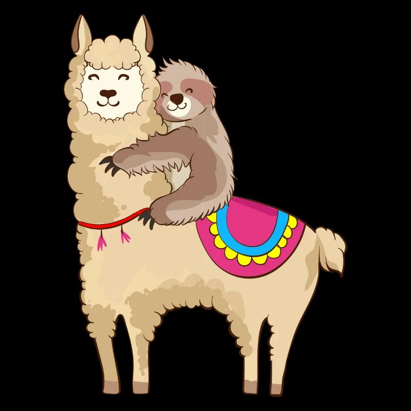 Faultierreiten Lama Umarmung Tierfreunde