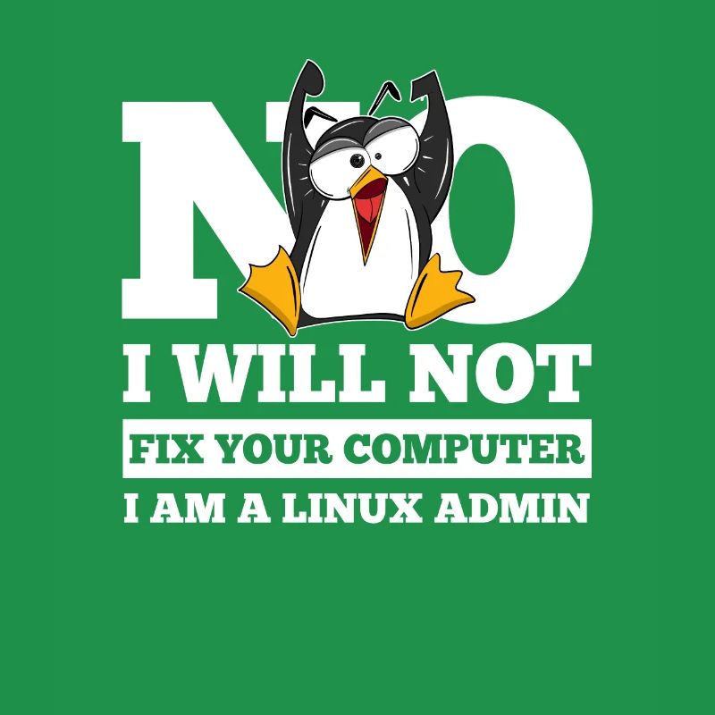Linux SysAdmin Hacker Coder Penguin Computer Fix