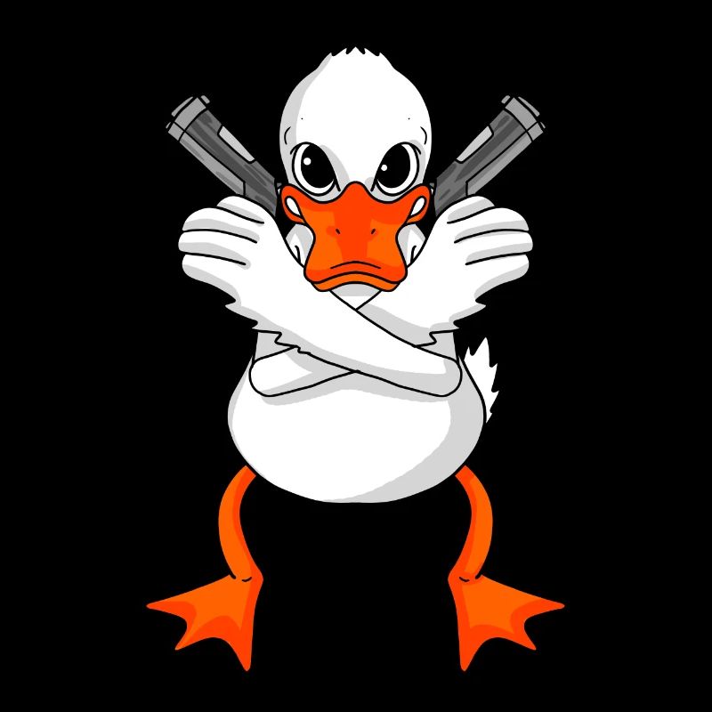 Ente mit Pistole