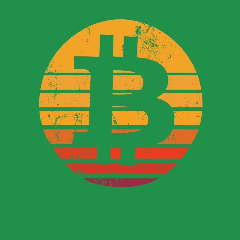 Retro Bitcoin Button - Kryptowährung Bitcoins