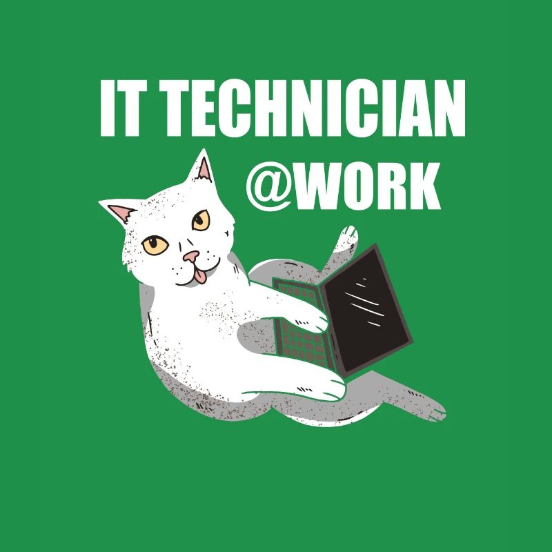 IT Techniker Katze Programmierer Techie