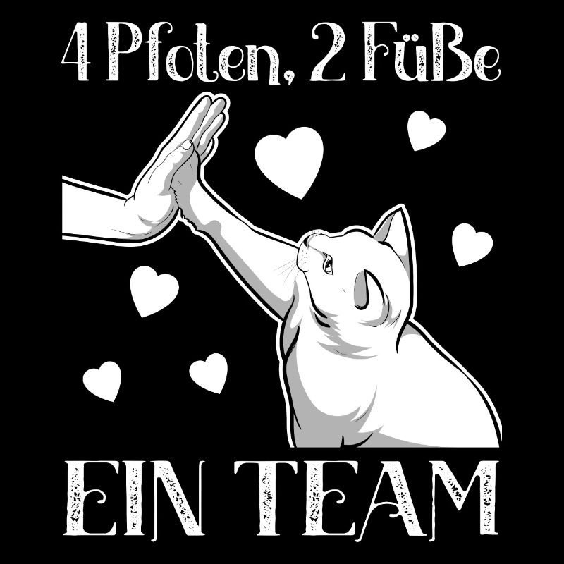 Vier Pfoten Zwei Füße - ein Team - Katze