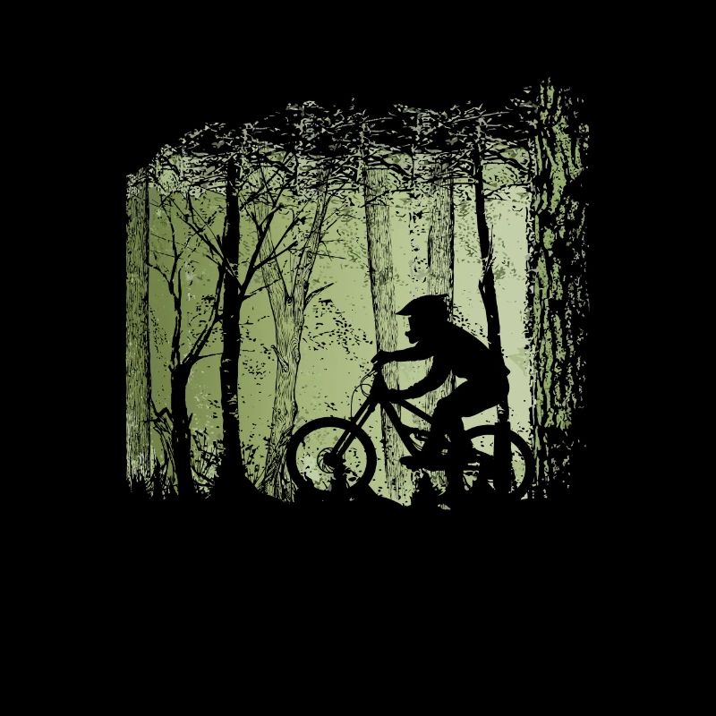 Mountainbiker im Wald