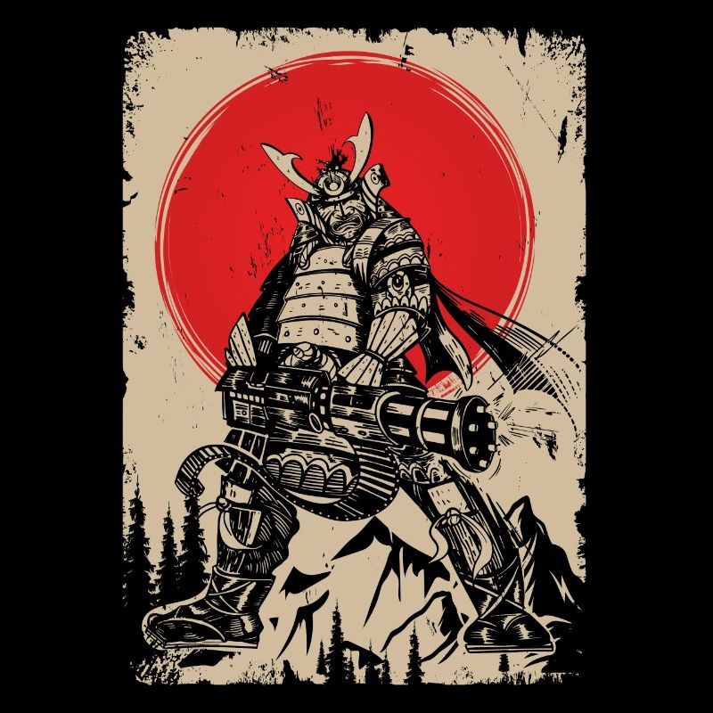 Japanese Samurai Warrior with Rifle