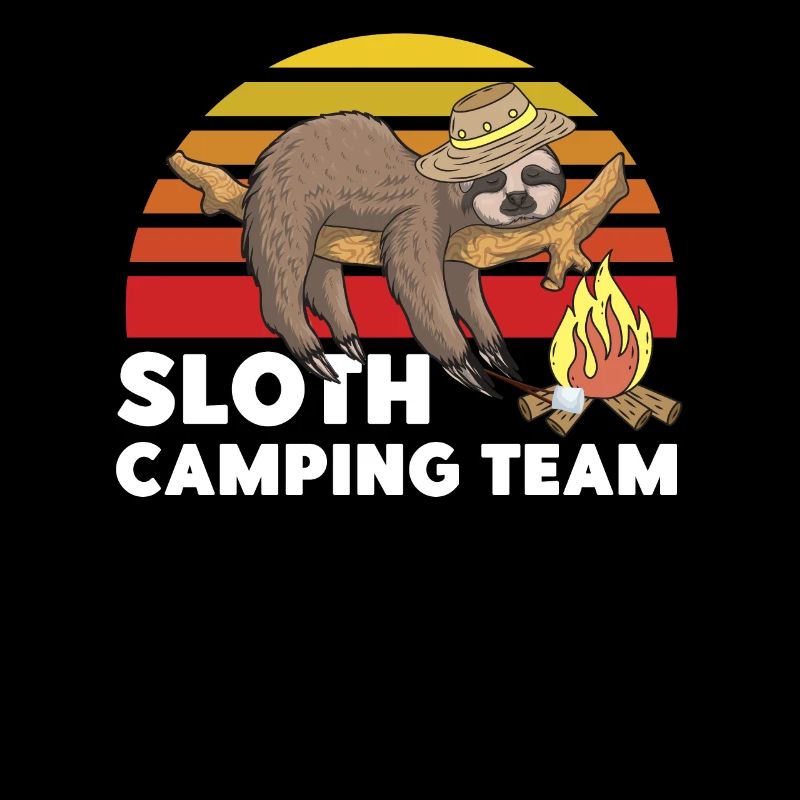 Sloth Camping Team Motorhome Retro
