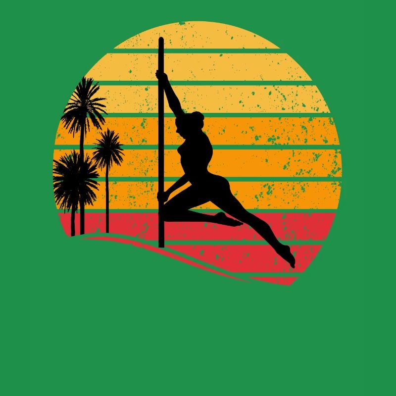 Pole Dancing - Sunset Pole Dance Silhouette