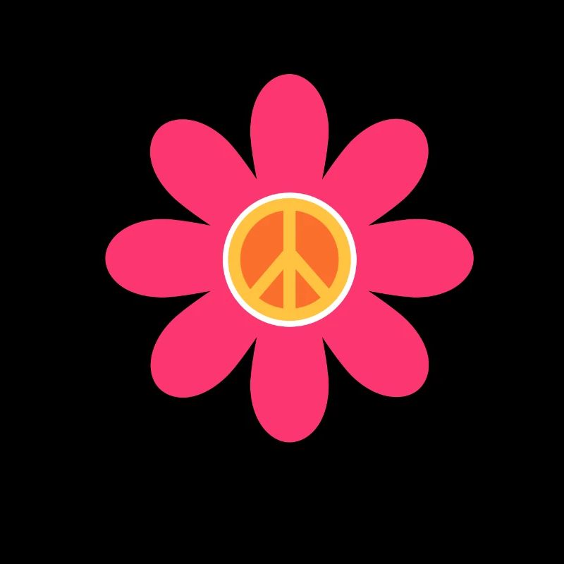 Hippie Peace 60s 70s Flower Power Gift