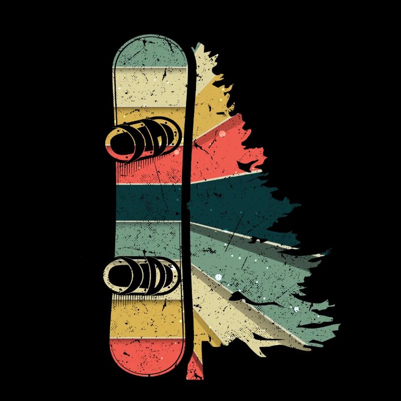 Freestyle Snowboard Rétro Snowboard Pine Tree