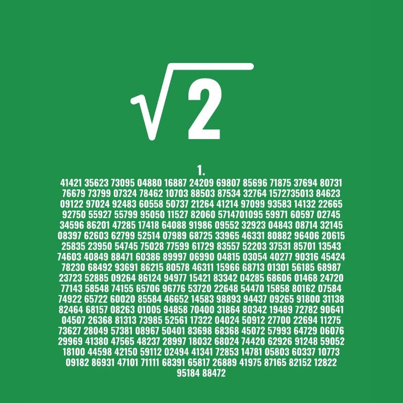 Root 2 decimal places for nerds and math freaks