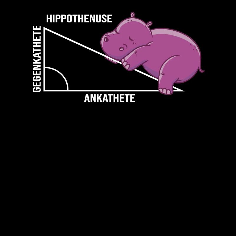 Drôle de jeu de mots mathématiques Hippothenuse Hippopotamus