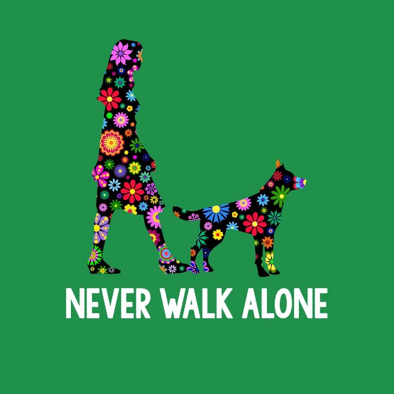 Never Walk Alone Hunde Gassi Blumen