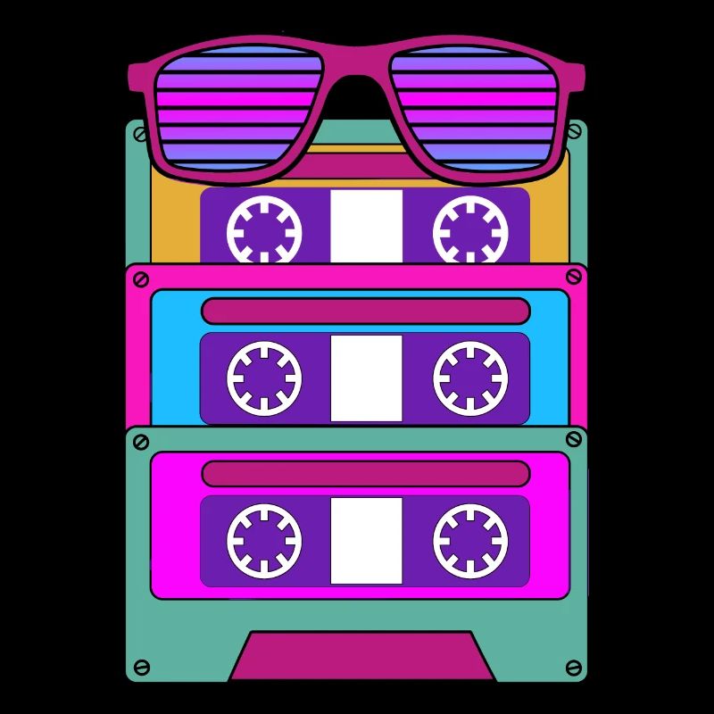 Retro 80er Mottoparty Kostüm Geschenk Kassette