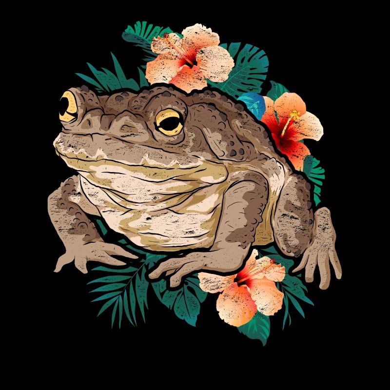 Nature Flowers Frog Amphibians Gift Toad