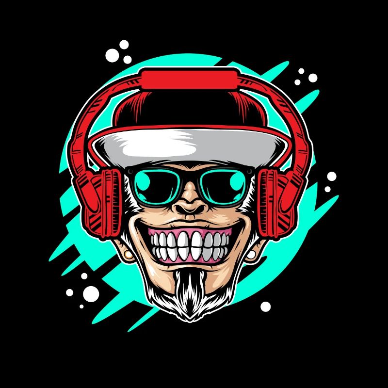 Monkey DJ mit Kopfhörer & Sonnenbrille Geschenkide