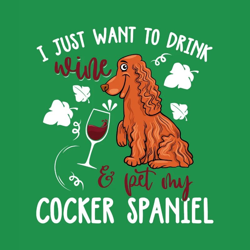 Wine Drink and Pet Cocker Spaniel