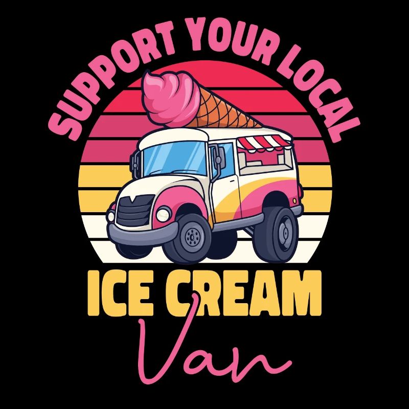 Crème glacée Crème glacée Van Truck Cone