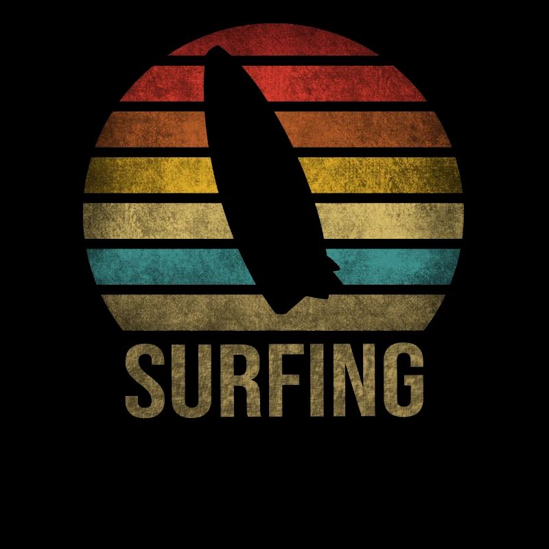 Surf or Die Surfboard Summer Retro Coucher de soleil