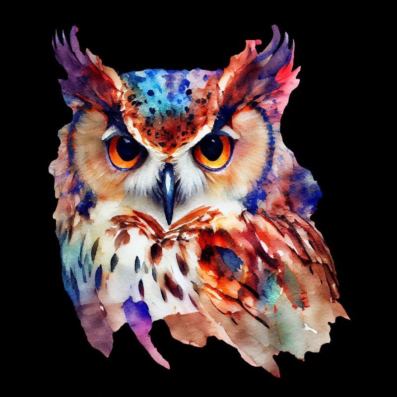 Eule Buntes Aquarell