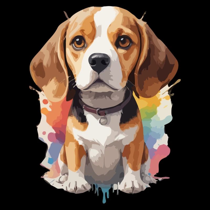 Beagle Hund Portrait Bunt