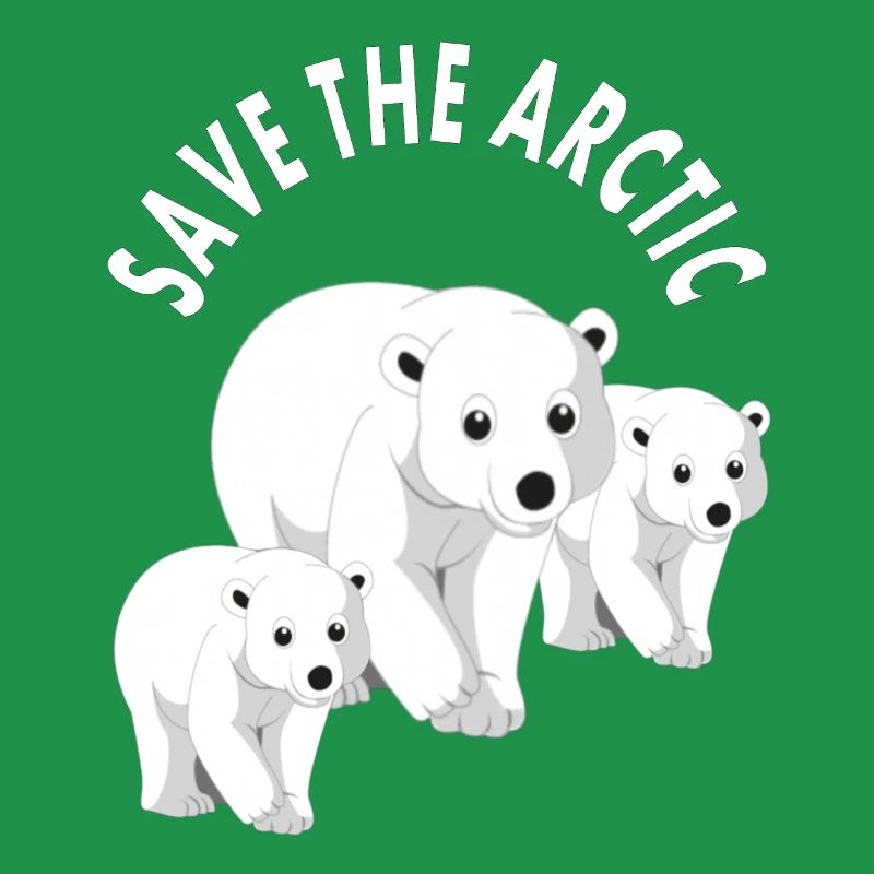 Save the Arctic White Bear Polar Bear North Pole Gift