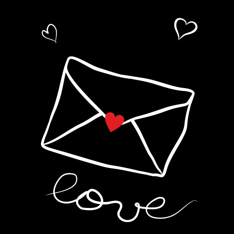 enveloppe le dessin et les coeurs comme un message d'amour