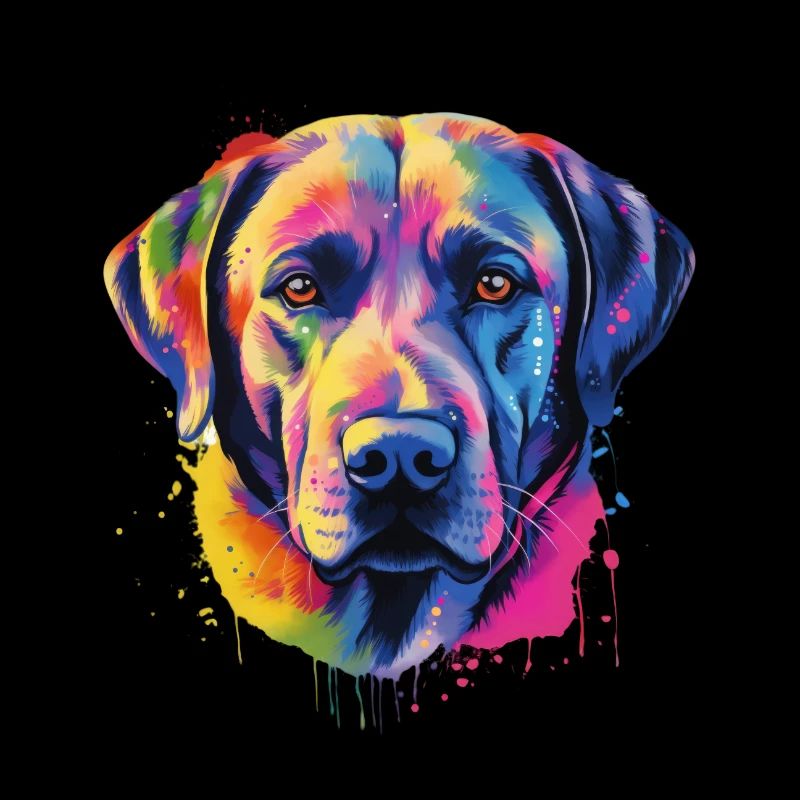 Cooler und bunter Labrador Retriever Hund