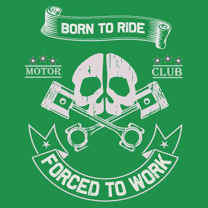 Born To Ride MC Skull Piston Design