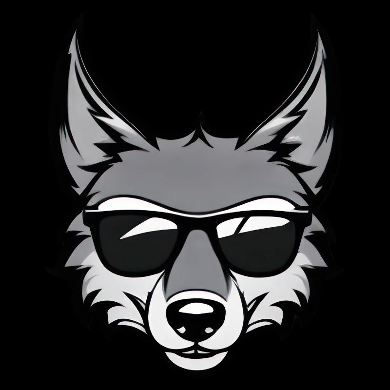 Cool cartoon wolf with sunglasses