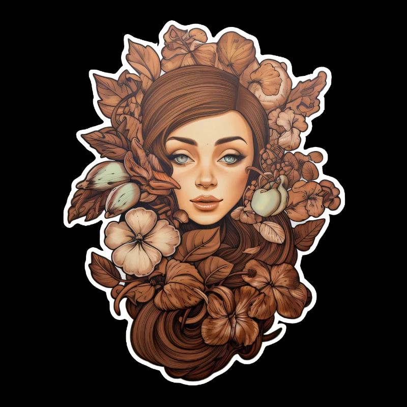 Fille frangée de fleurs