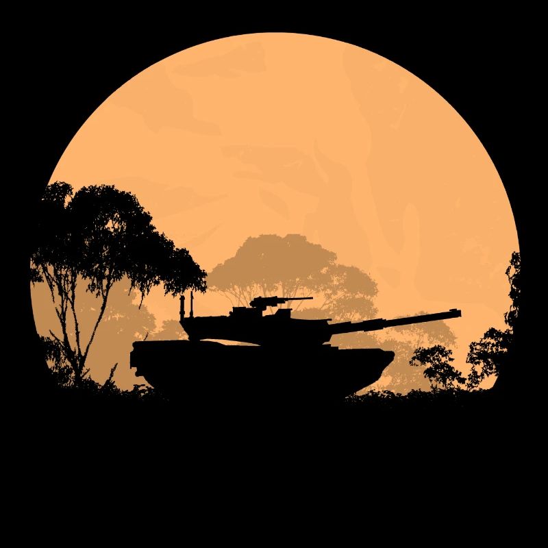 Kampfpanzer im Mondschein - Tank