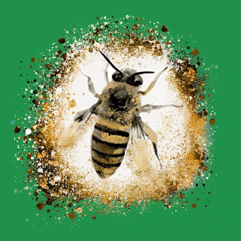 Bee,Gold,Graffiti,Painting,Wasp